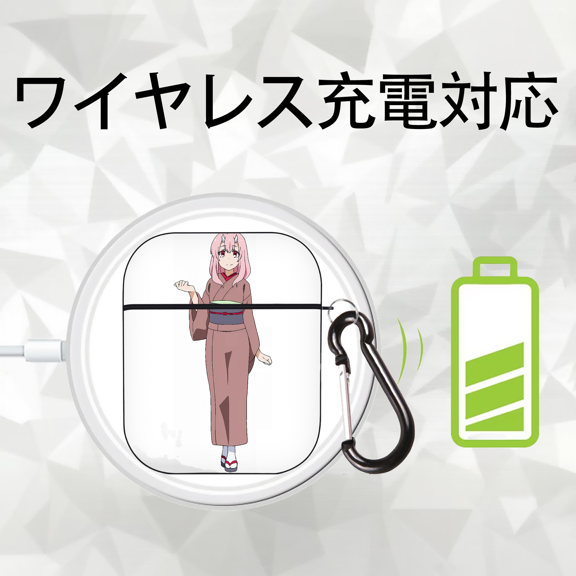 転スラ Regarding Reincarnated to Slime AirPods 第2世代保護ケース ハードシェル ブラック 耐衝撃・防指紋・カラビナ付き