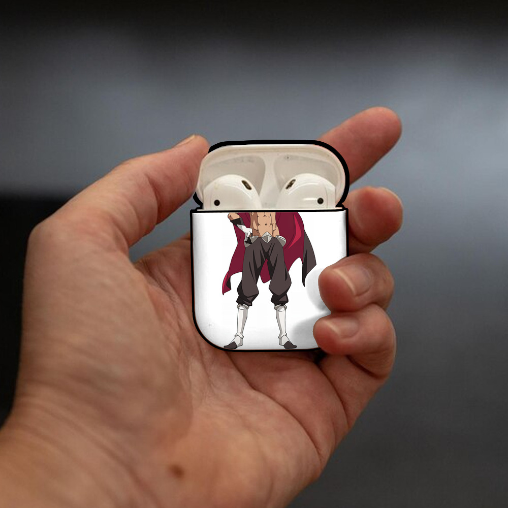 転スラ Regarding Reincarnated to Slime AirPods 第2世代保護ケース ハードシェル ブラック 耐衝撃・防指紋・カラビナ付き