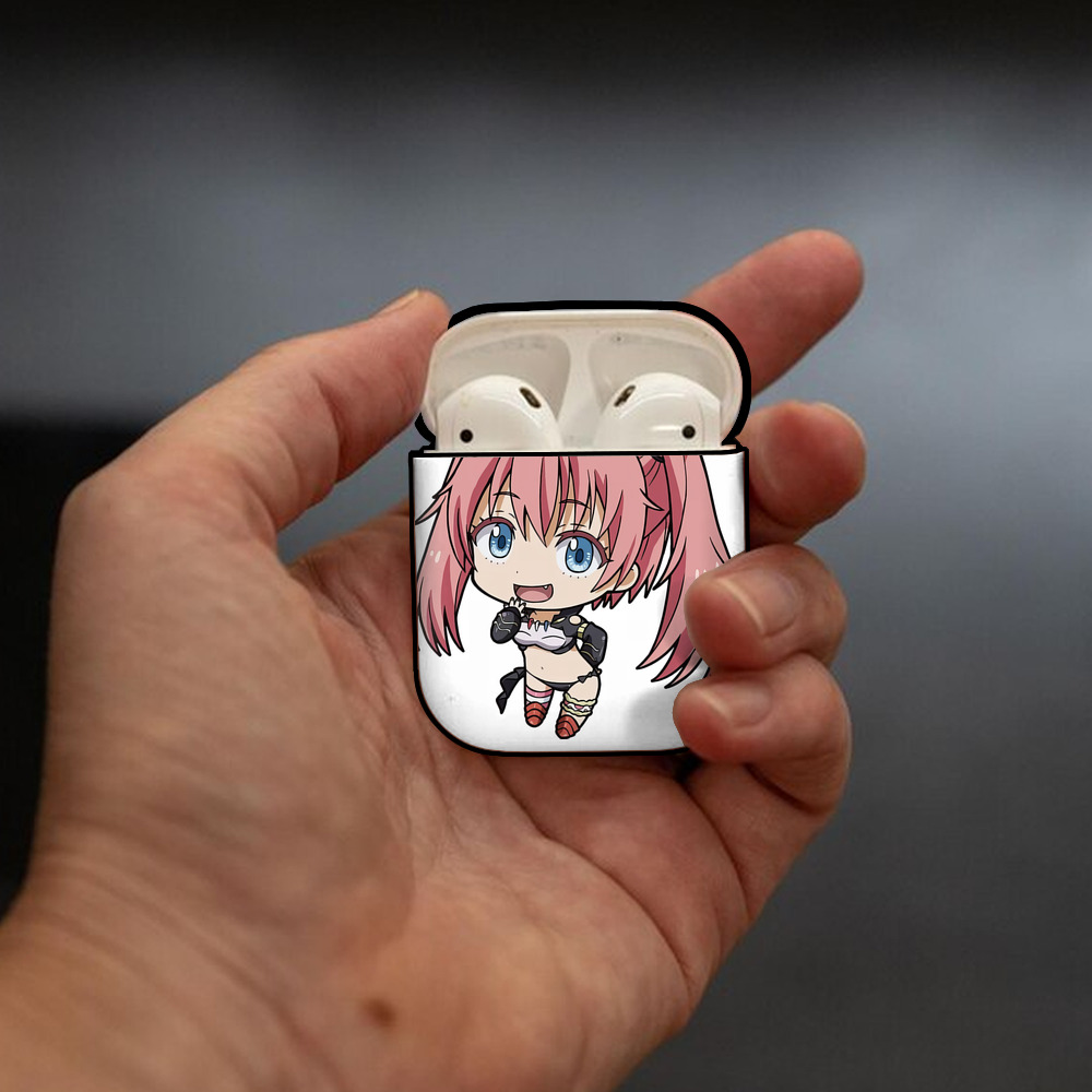 転スラ Regarding Reincarnated to Slime AirPods 第2世代保護ケース ハードシェル ブラック 耐衝撃・防指紋・カラビナ付き