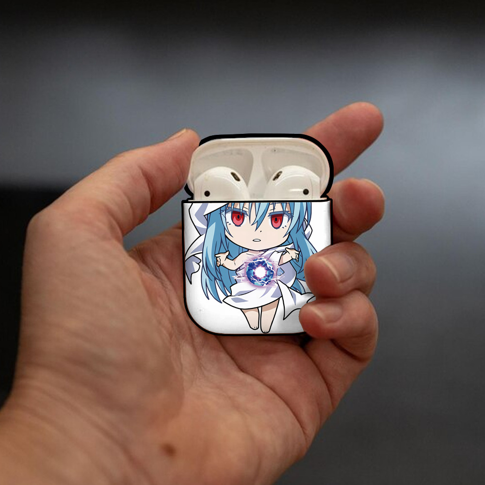転スラ Regarding Reincarnated to Slime AirPods 第2世代保護ケース ハードシェル ブラック 耐衝撃・防指紋・カラビナ付き