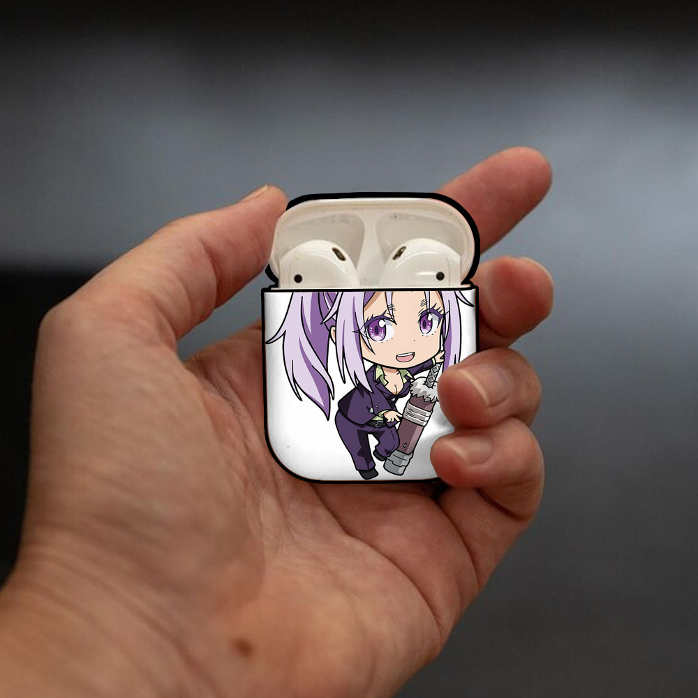 転スラ Regarding Reincarnated to Slime AirPods 第2世代保護ケース ハードシェル ブラック 耐衝撃・防指紋・カラビナ付き