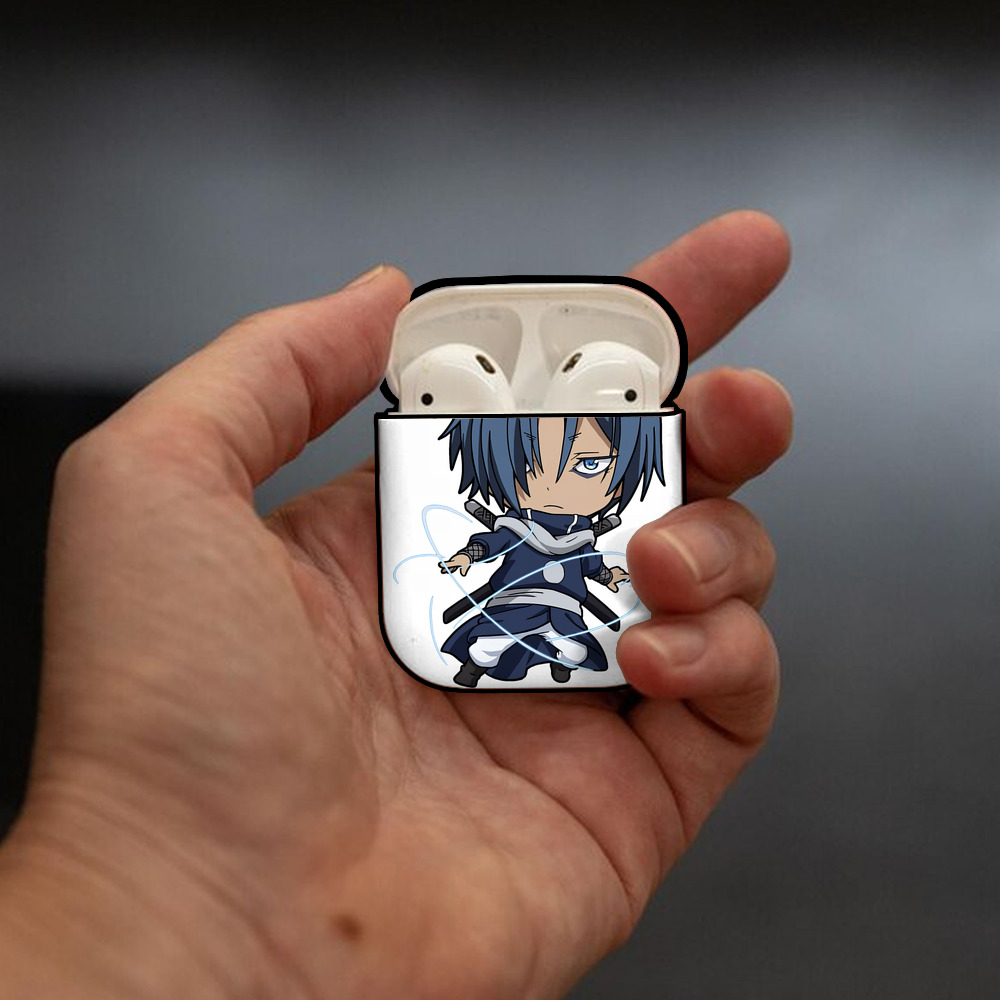 転スラ Regarding Reincarnated to Slime AirPods 第2世代保護ケース ハードシェル ブラック 耐衝撃・防指紋・カラビナ付き