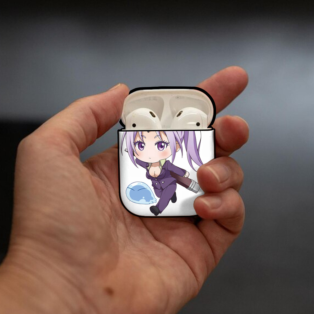 転スラ Regarding Reincarnated to Slime AirPods 第2世代保護ケース ハードシェル ブラック 耐衝撃・防指紋・カラビナ付き