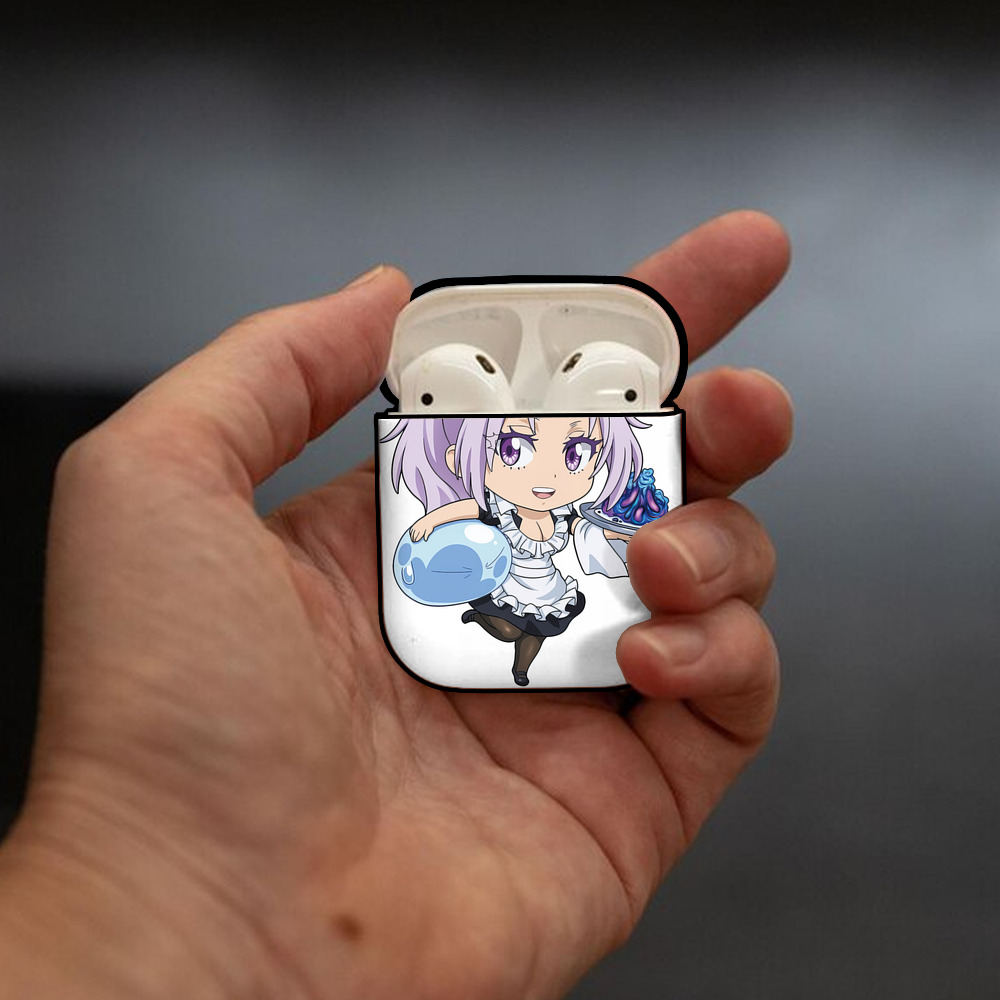 転スラ Regarding Reincarnated to Slime AirPods 第2世代保護ケース ハードシェル ブラック 耐衝撃・防指紋・カラビナ付き