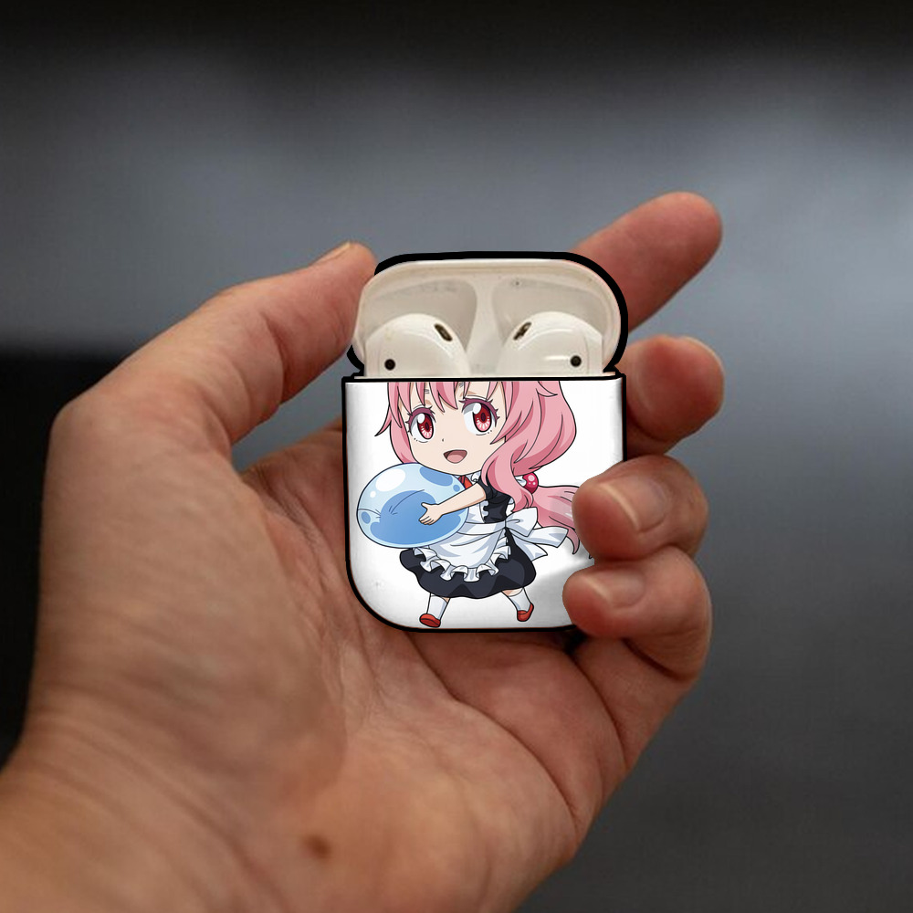 転スラ Regarding Reincarnated to Slime AirPods 第2世代保護ケース ハードシェル ブラック 耐衝撃・防指紋・カラビナ付き