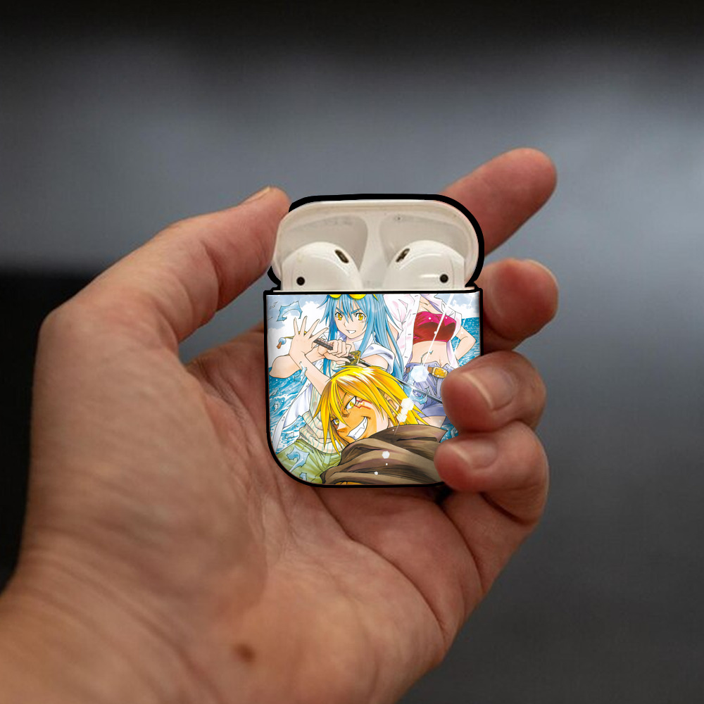 転スラ Regarding Reincarnated to Slime AirPods 第2世代保護ケース ハードシェル ブラック 耐衝撃・防指紋・カラビナ付き