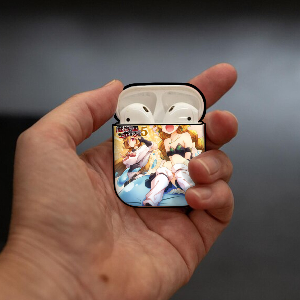 転スラ Regarding Reincarnated to Slime AirPods 第2世代保護ケース ハードシェル ブラック 耐衝撃・防指紋・カラビナ付き