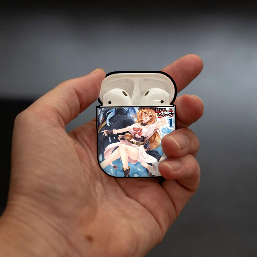 転スラ Regarding Reincarnated to Slime AirPods 第2世代保護ケース ハードシェル ブラック 耐衝撃・防指紋・カラビナ付き