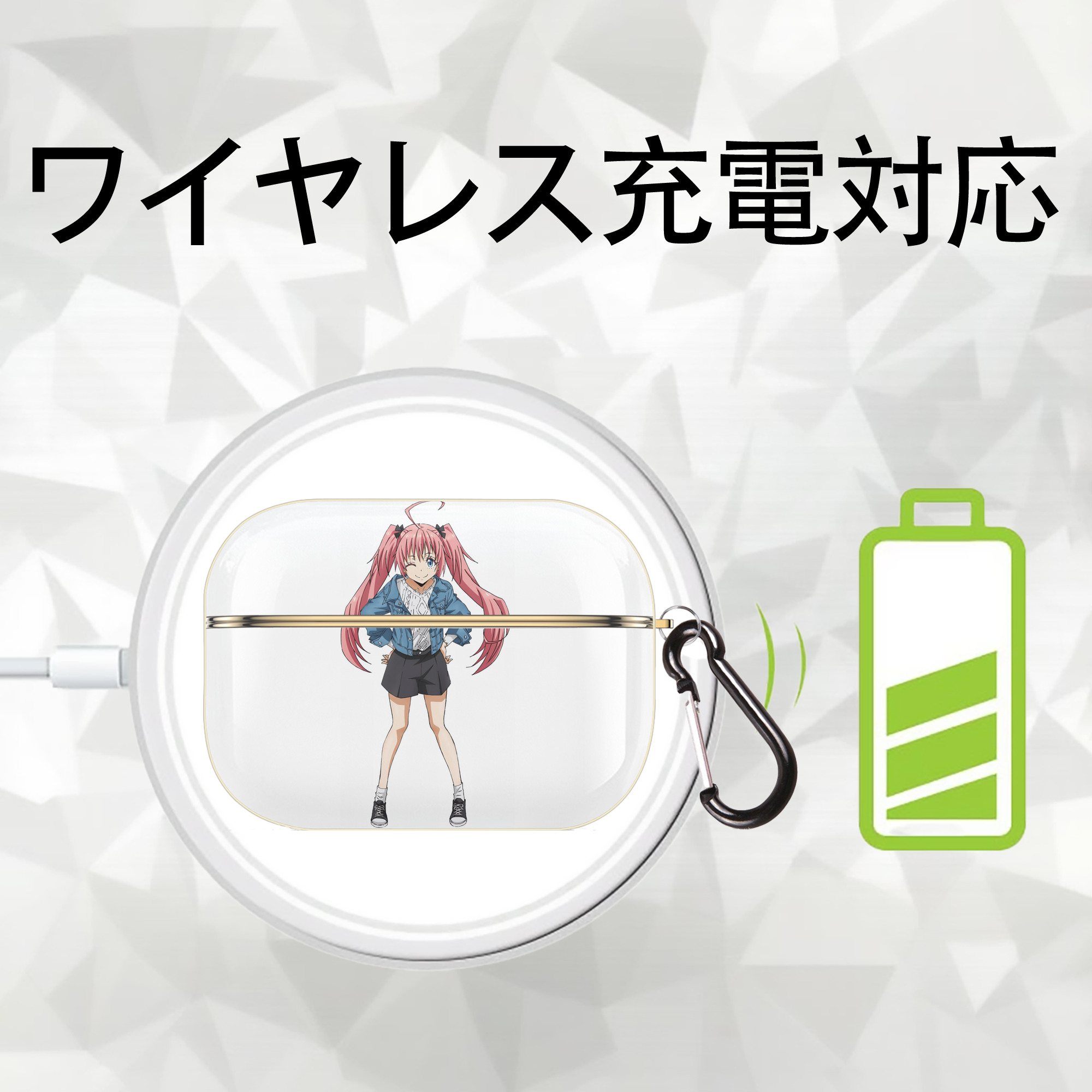 転スラ Regarding Reincarnated to Slime 【AirPods Pro用】ハードシェル保護ケース｜耐衝撃・防指紋・カラビナ付き商品仕様