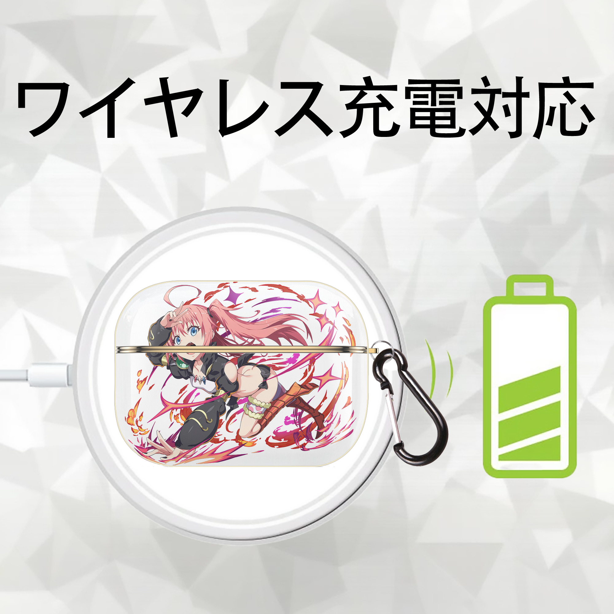 転スラ Regarding Reincarnated to Slime 【AirPods Pro用】ハードシェル保護ケース｜耐衝撃・防指紋・カラビナ付き商品仕様