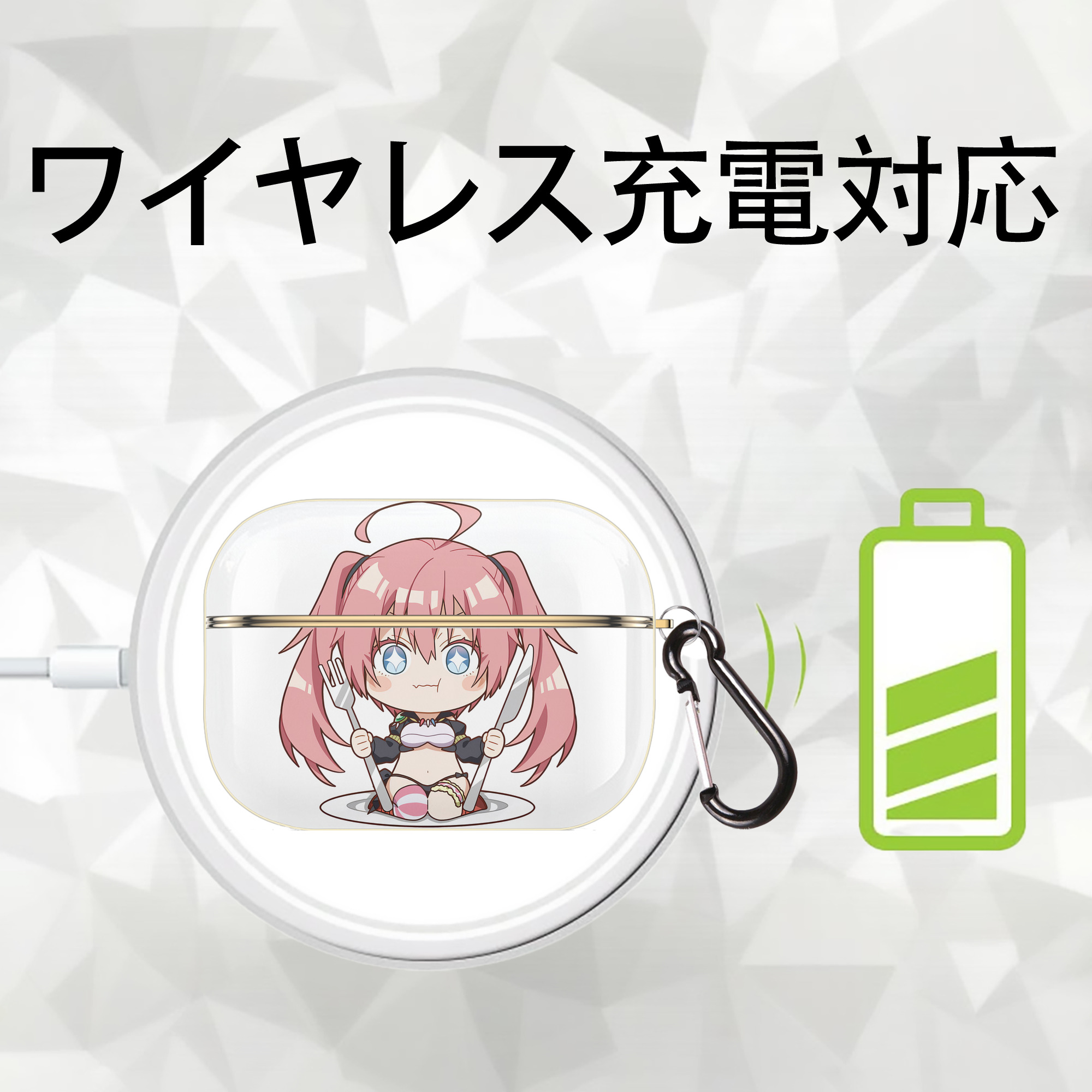 転スラ Regarding Reincarnated to Slime 【AirPods Pro用】ハードシェル保護ケース｜耐衝撃・防指紋・カラビナ付き商品仕様