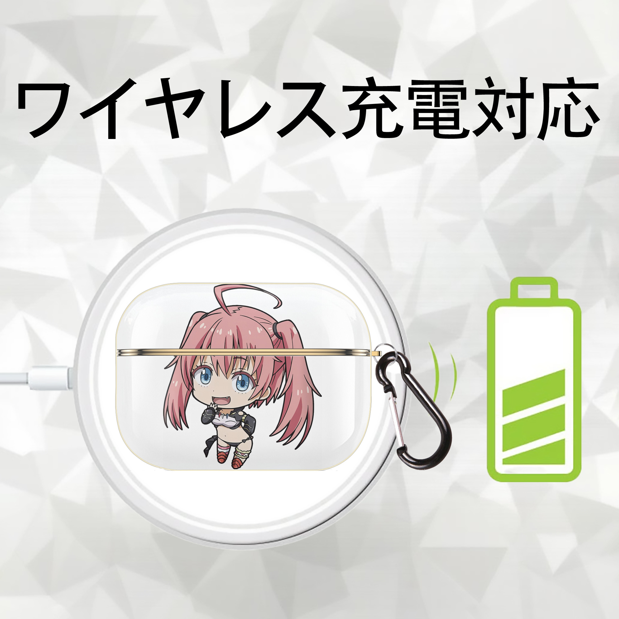 転スラ Regarding Reincarnated to Slime 【AirPods Pro用】ハードシェル保護ケース｜耐衝撃・防指紋・カラビナ付き商品仕様