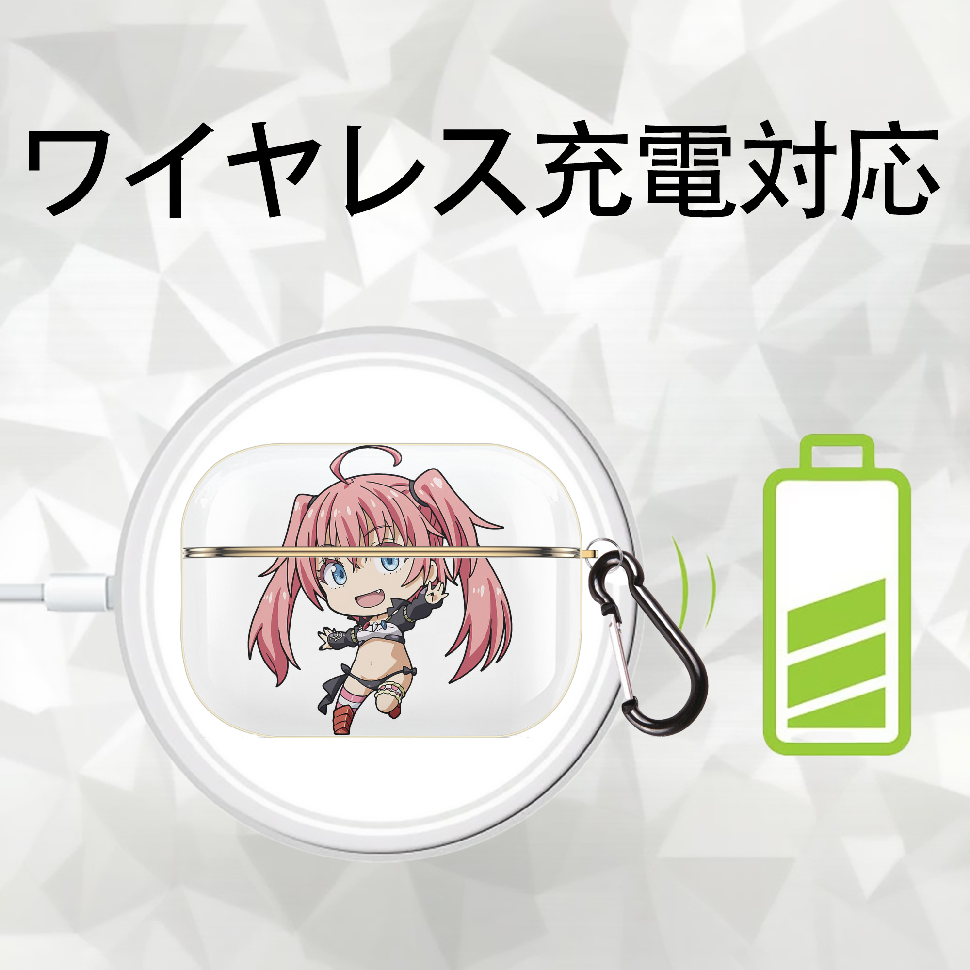 転スラ Regarding Reincarnated to Slime 【AirPods Pro用】ハードシェル保護ケース｜耐衝撃・防指紋・カラビナ付き商品仕様