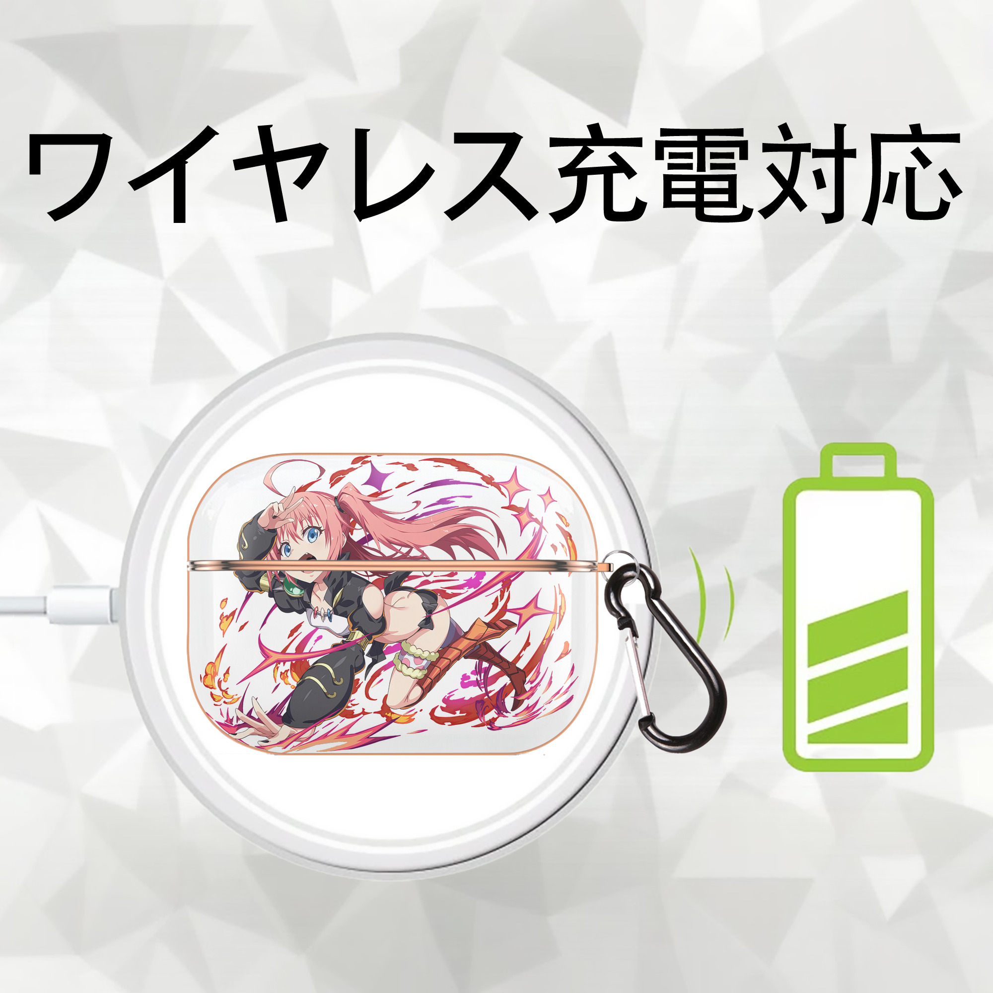 転スラ Regarding Reincarnated to Slime 【AirPods Pro用】ハードシェル保護ケース｜耐衝撃・防指紋・カラビナ付き商品仕様