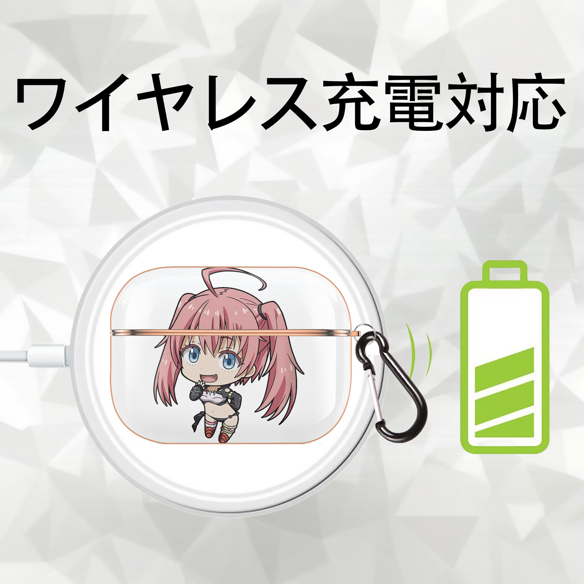 転スラ Regarding Reincarnated to Slime 【AirPods Pro用】ハードシェル保護ケース｜耐衝撃・防指紋・カラビナ付き商品仕様