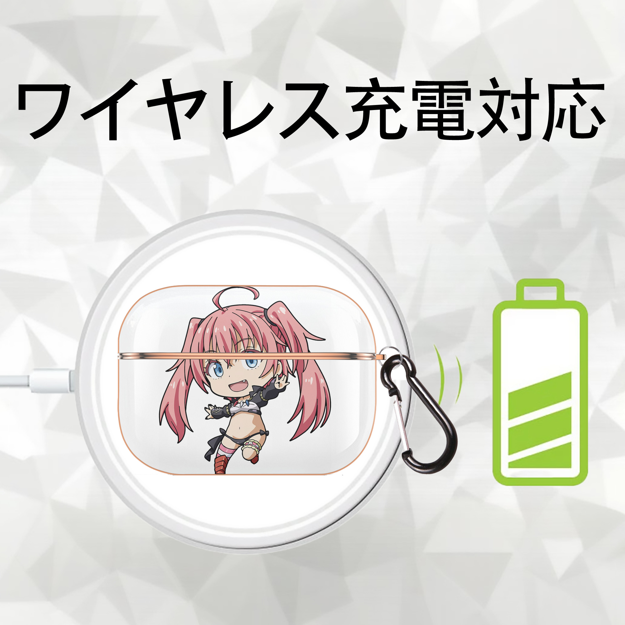 転スラ Regarding Reincarnated to Slime 【AirPods Pro用】ハードシェル保護ケース｜耐衝撃・防指紋・カラビナ付き商品仕様